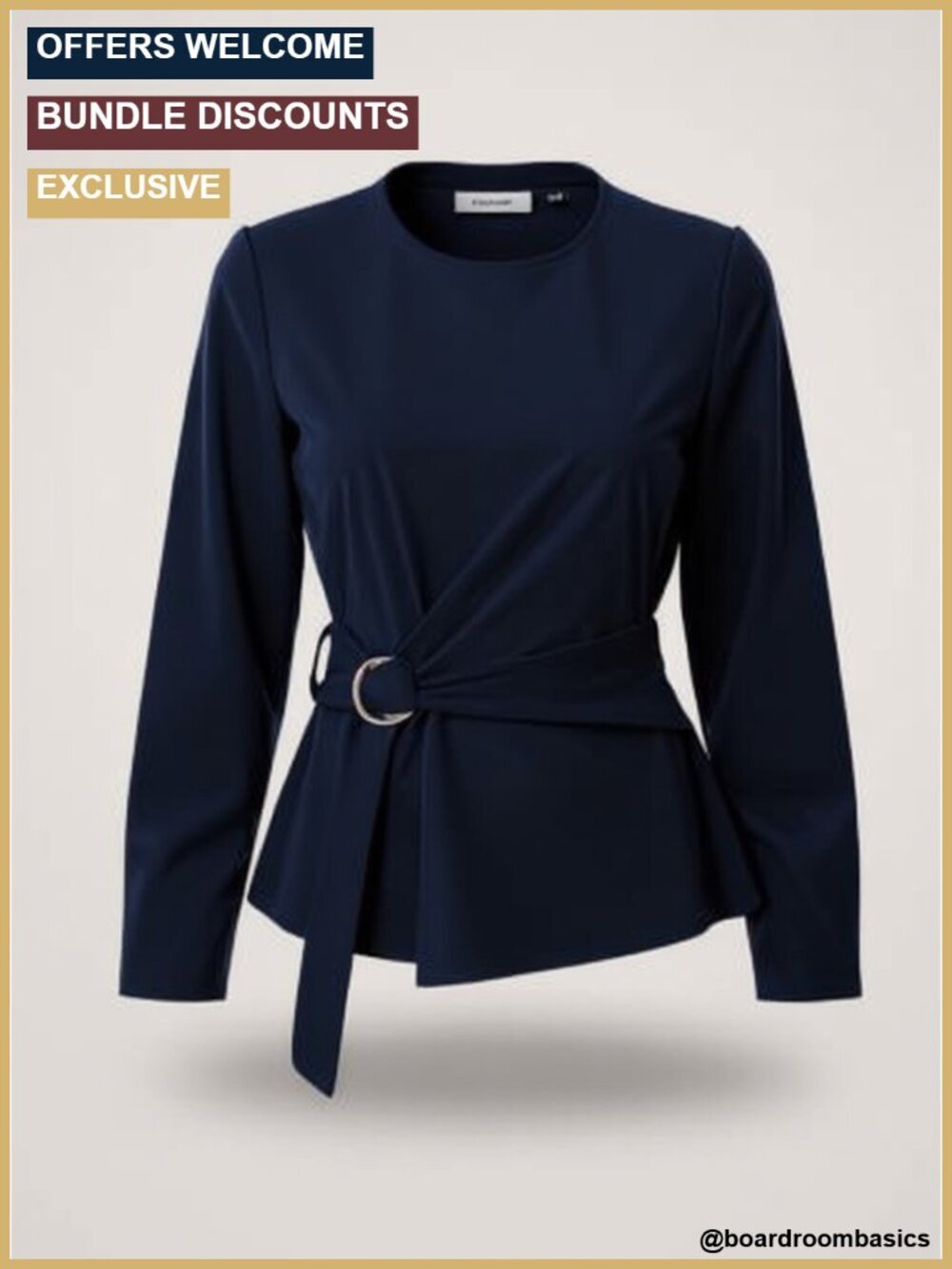 Long Sleeve Peplum Tunic Tops - Dressy Casual Blouse with Waist Tie